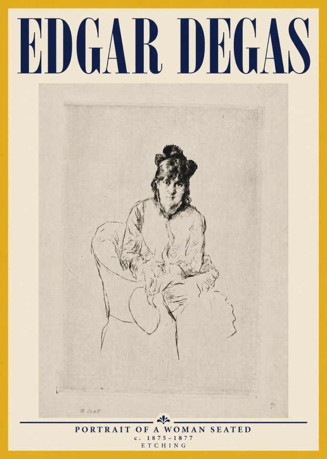 Edgar Degas Portrait of a Woman Seated No5 - Affiche