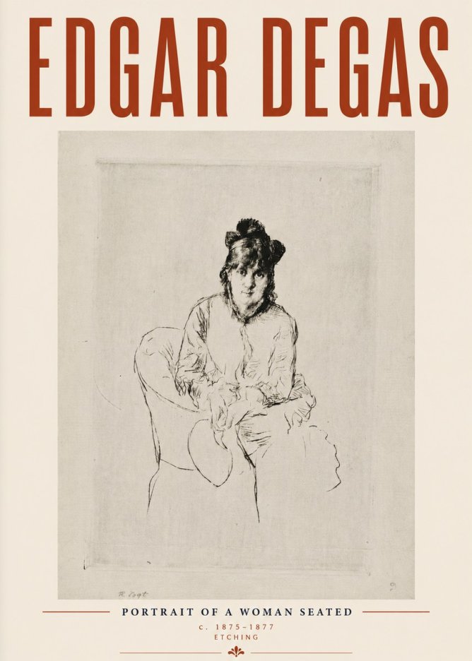 Edgar Degas Portrait of a Woman Seated No6 - Affiche