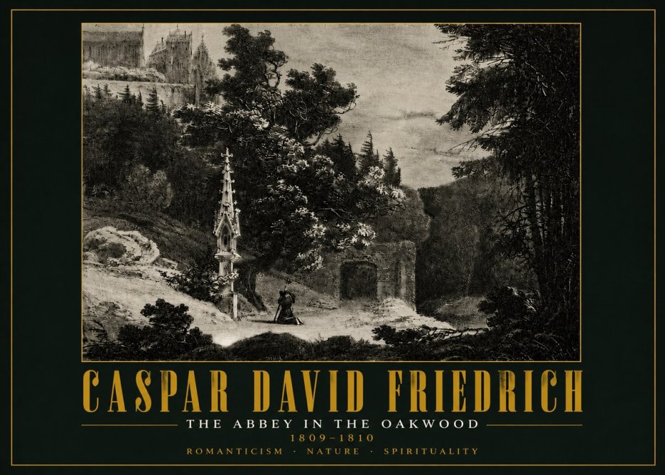 Caspar David Friedrich The Abbey in the Oakwood No5 - Affiche