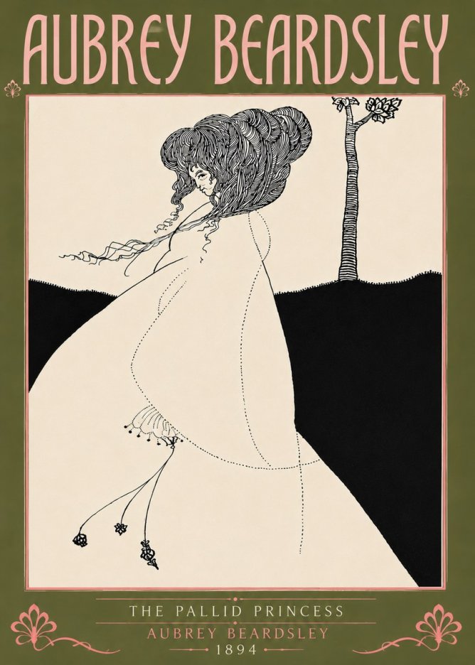 Aubrey Beardsley The Pallid Princess No5 - Affiche
