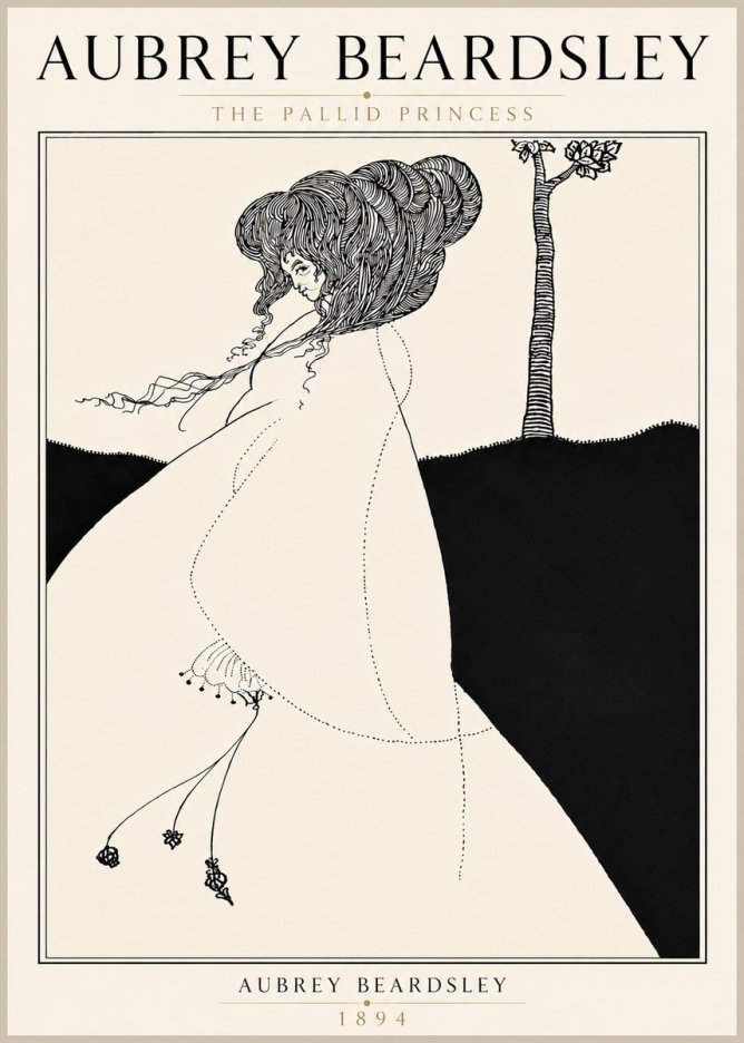 Aubrey Beardsley The Pallid Princess No6 - Affiche