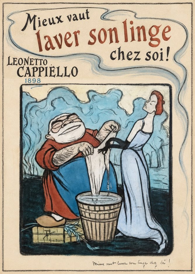 Leonetto Cappiello Mieux Vaut Laver Son Linge Chez Soi! No1 - Affiche