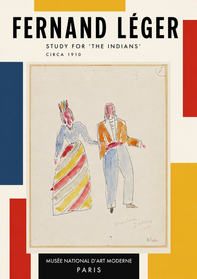 Fernand Léger Montagnes Indiennes No4 - Affiche