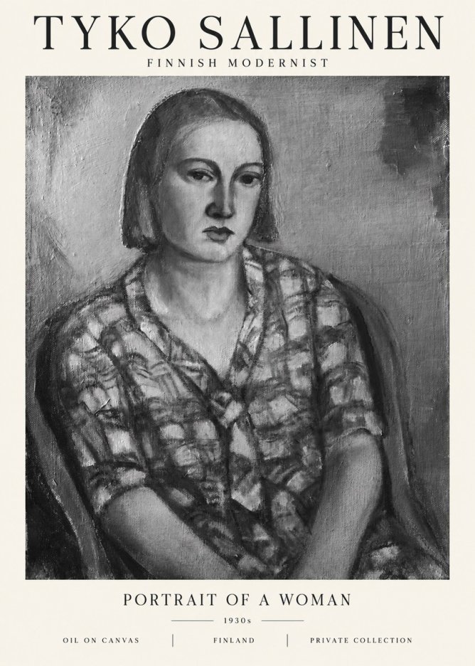 Tyko Sallinen Portrait of a Woman I No1 - Affiche