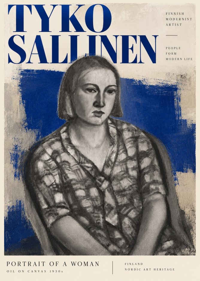 Tyko Sallinen Portrait of a Woman I No4 - Affiche