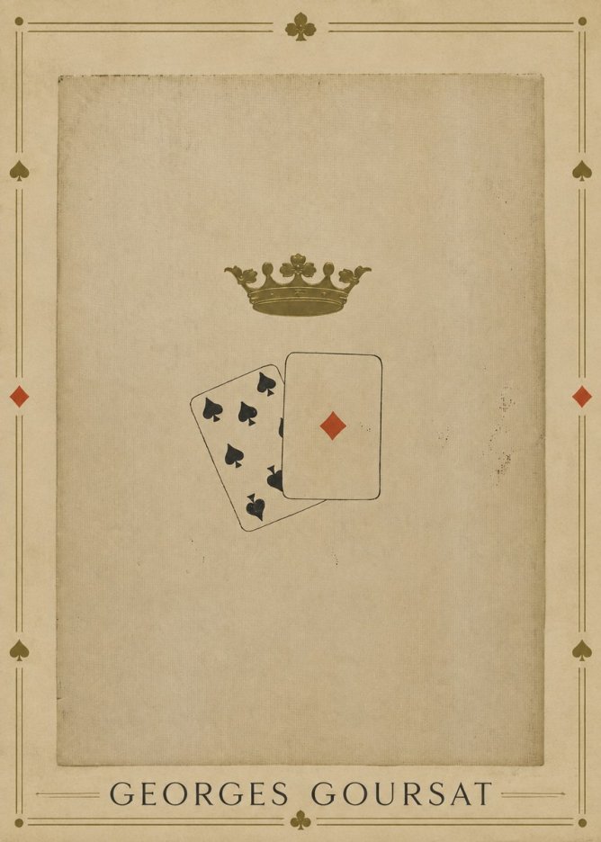 Georges Goursat Crown and Playing Cards No1 - Affiche