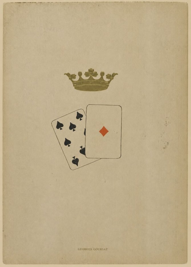 Georges Goursat Crown and Playing Cards No6 - Affiche