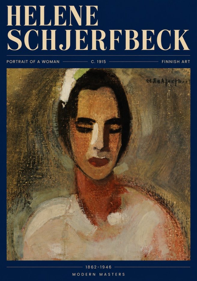 Helene Schjerfbeck Portrait of a Woman III No5 - Affiche
