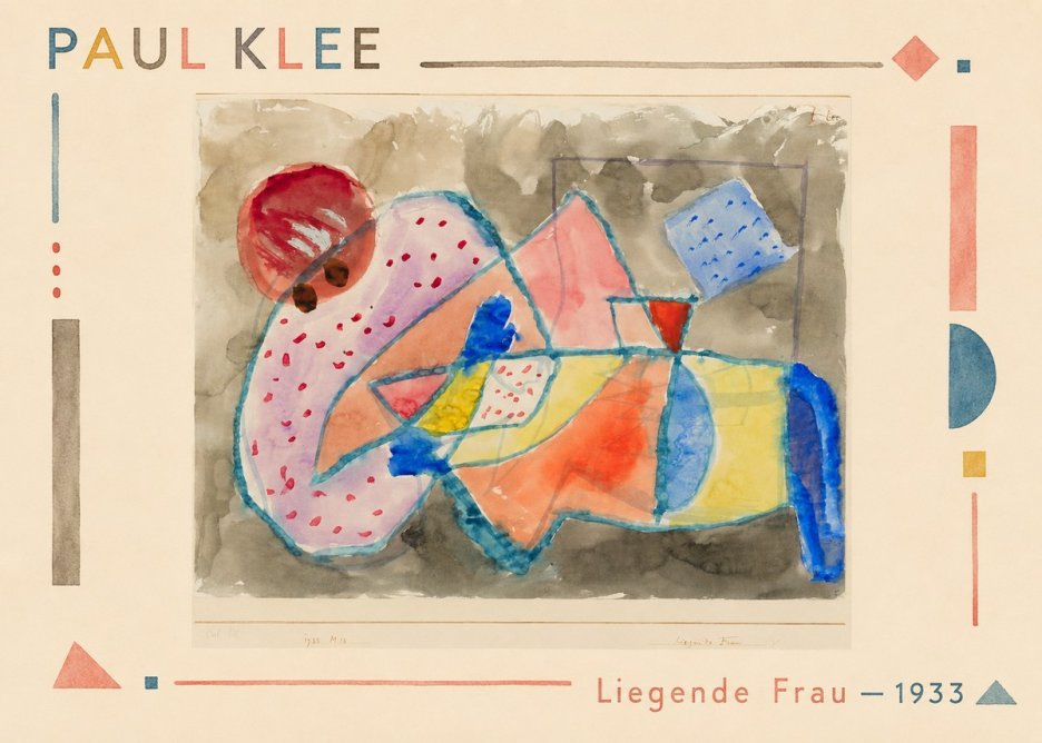 Paul Klee Liegende Frau - 1933 No1 - Affiche