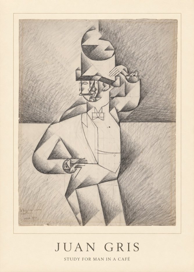 Juan Gris Study for Man in a Café No4 - Affiche