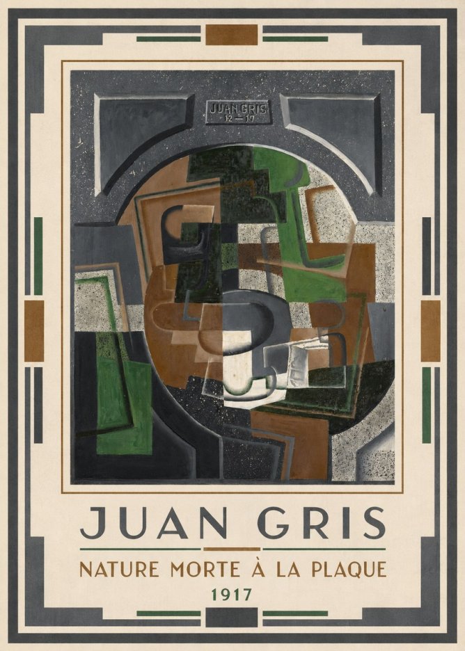 Juan Gris Nature Morte À La Plaque No1 - Affiche