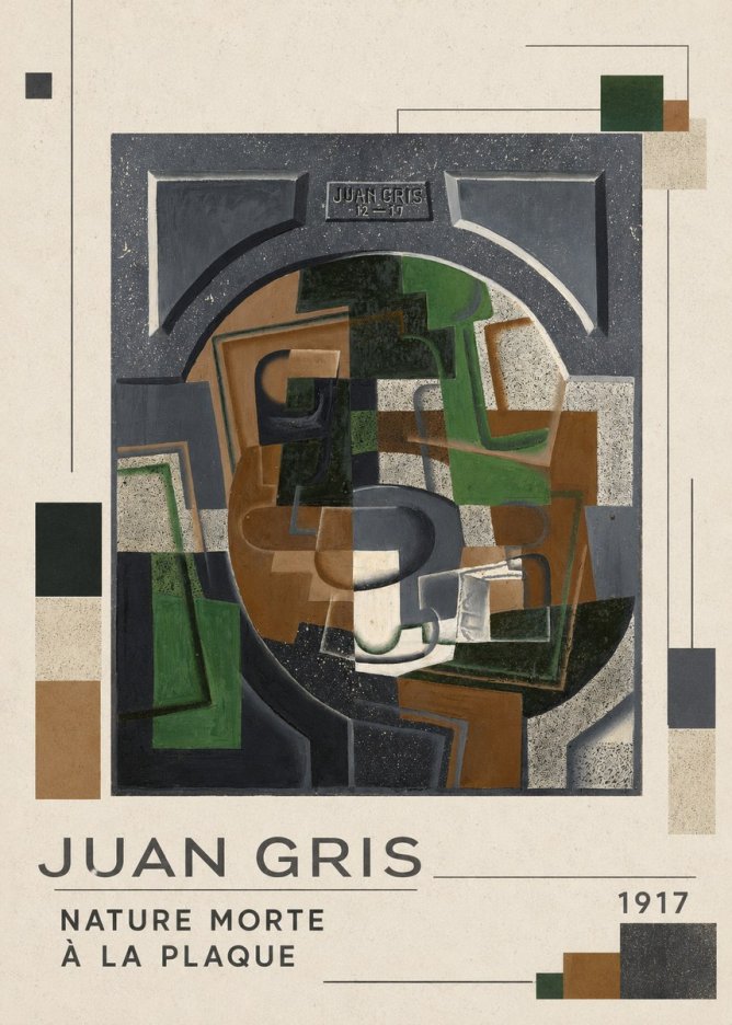Juan Gris Nature Morte À La Plaque No5 - Affiche