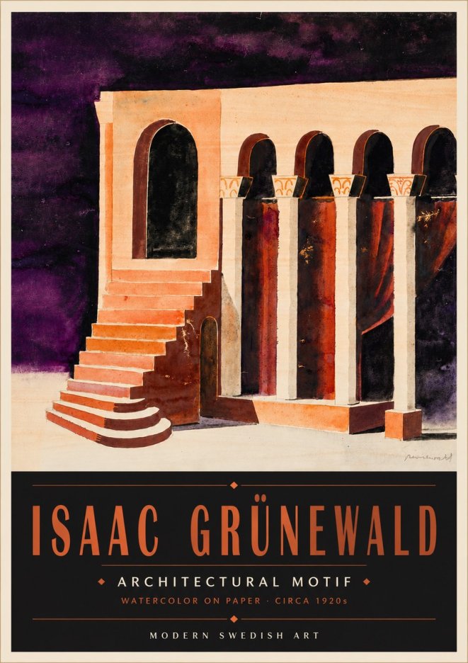 Isaac Grünewald Architectural Motif I No5 - Affiche