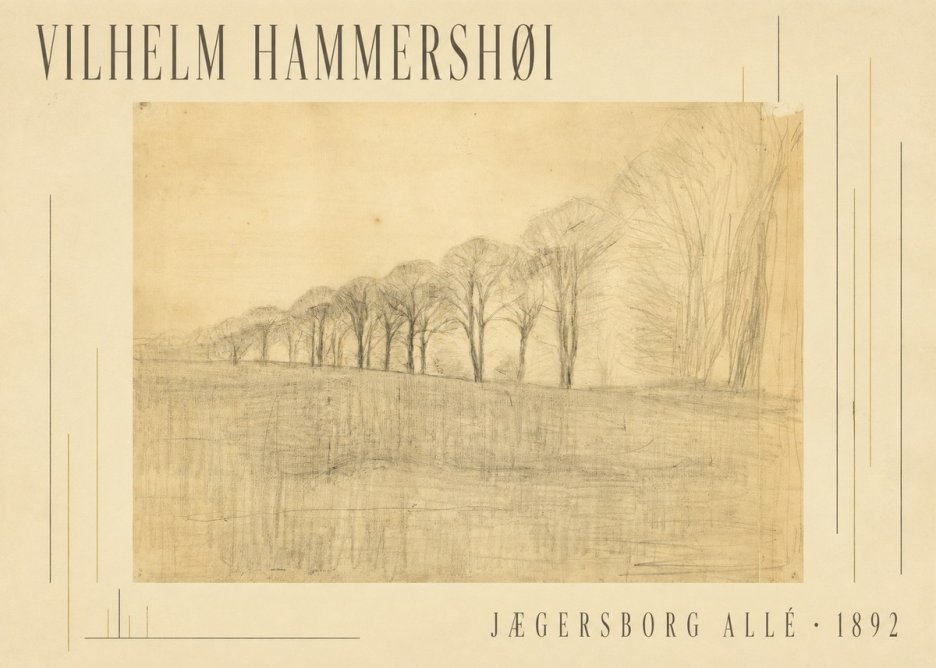 Vilhelm Hammershøi Jægersborg Allé No5 - Affiche