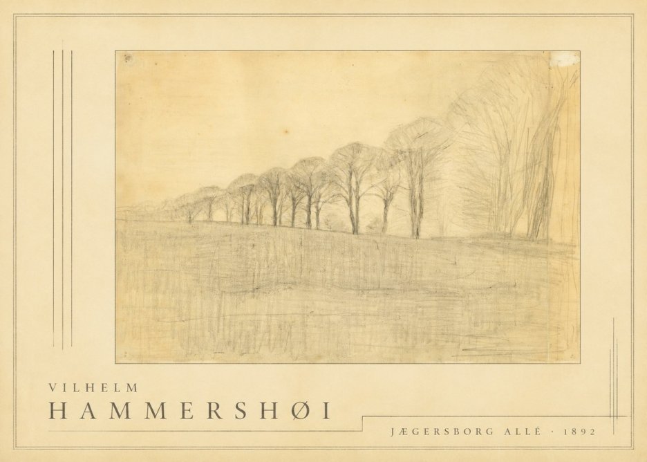 Vilhelm Hammershøi Jægersborg Allé No6 - Affiche