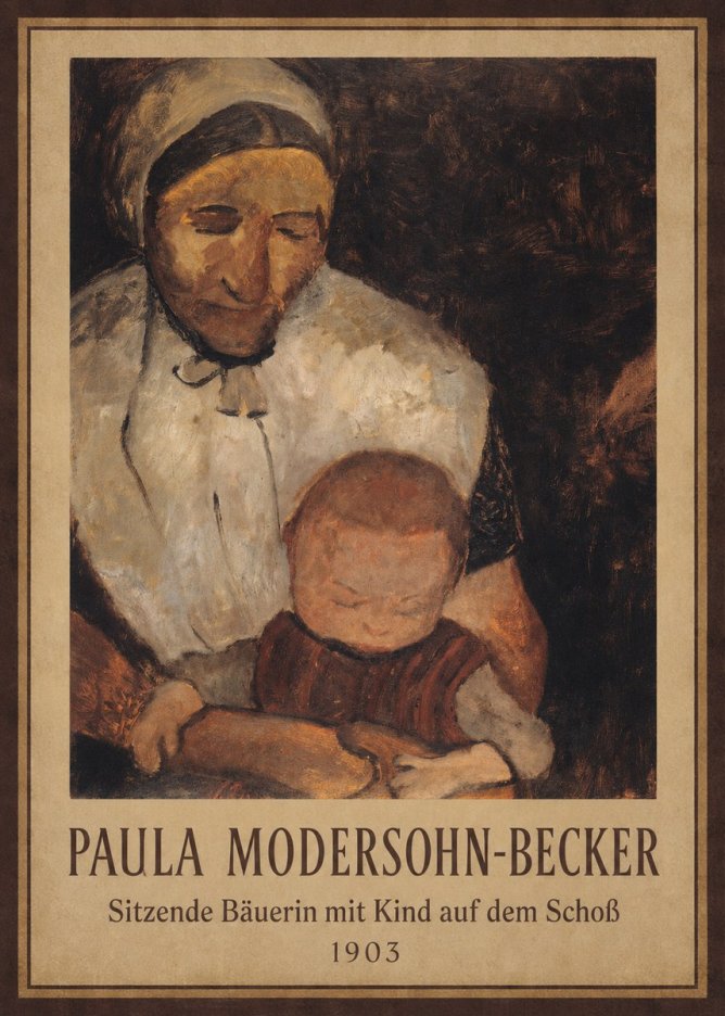 Paula Modersohn-Becker Sitzende Bäuerin Mit Kind Auf Dem Schoß No1 - Affiche