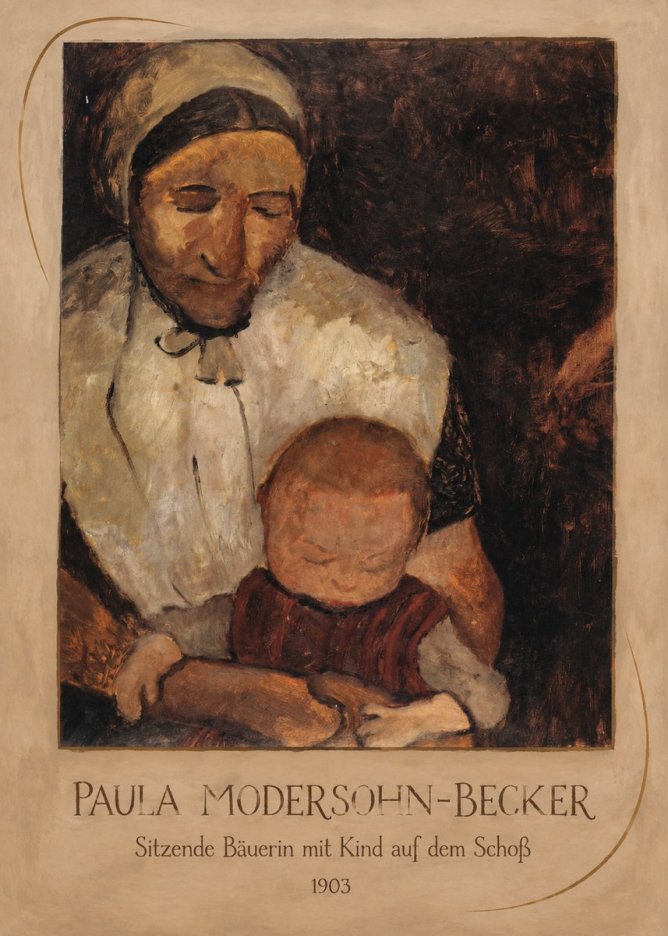 Paula Modersohn-Becker Sitzende Bäuerin Mit Kind Auf Dem Schoß No4 - Affiche