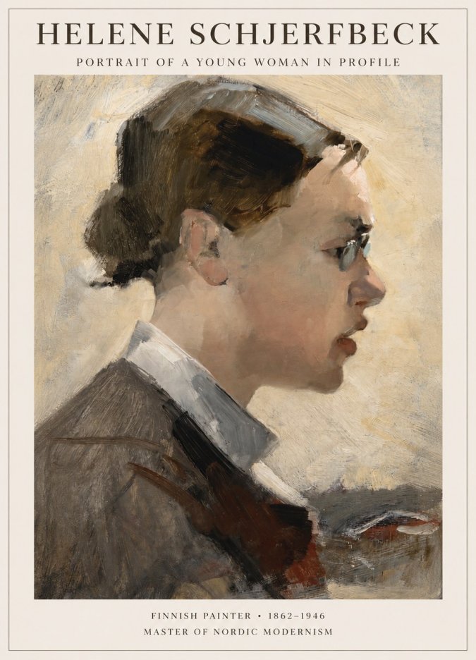 Helene Schjerfbeck Portrait of a Young Woman in Profile No1 - Affiche