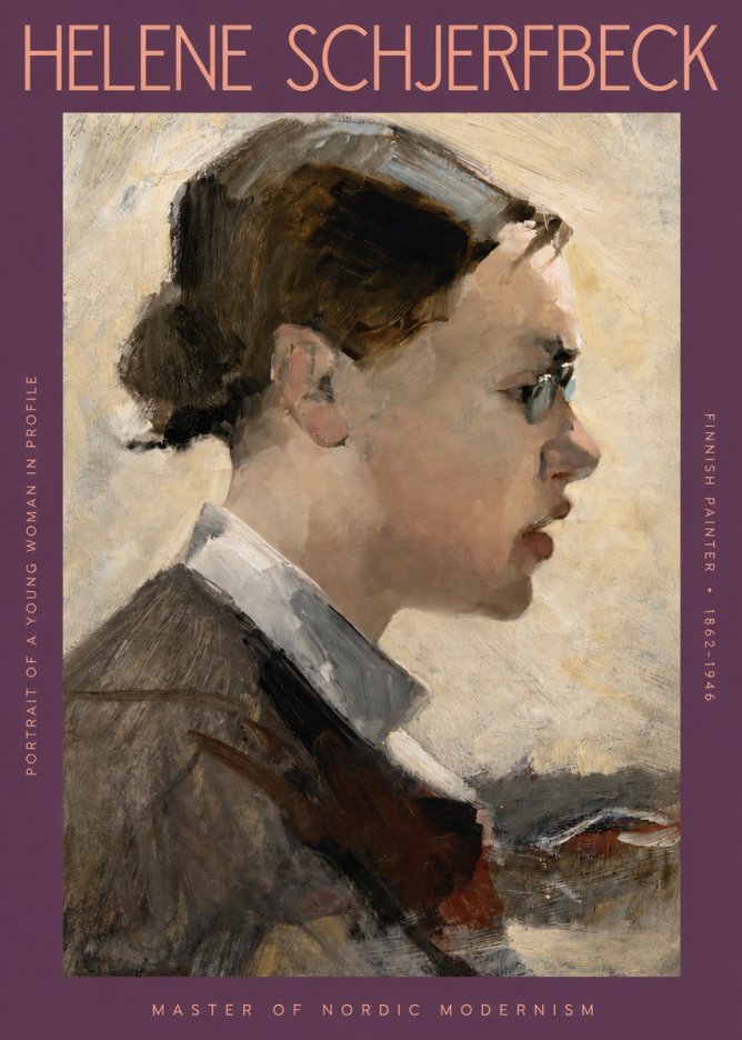 Helene Schjerfbeck Portrait of a Young Woman in Profile No2 - Affiche