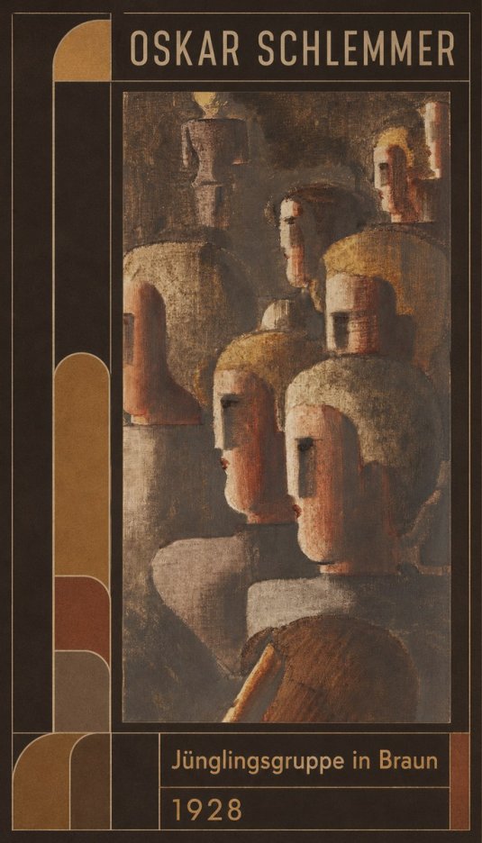 Oskar Schlemmer Jünglingsgruppe in Braun No6 - Affiche