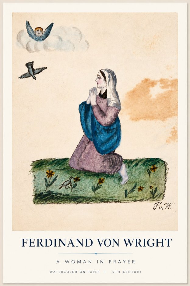 Ferdinand von Wright A Woman in Prayer No1 - Affiche