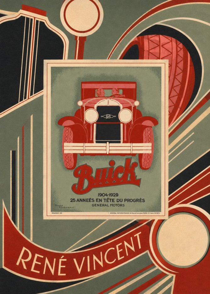 René Vincent Buick - 25 Années En Tête Du Progrès No6 - Affiche