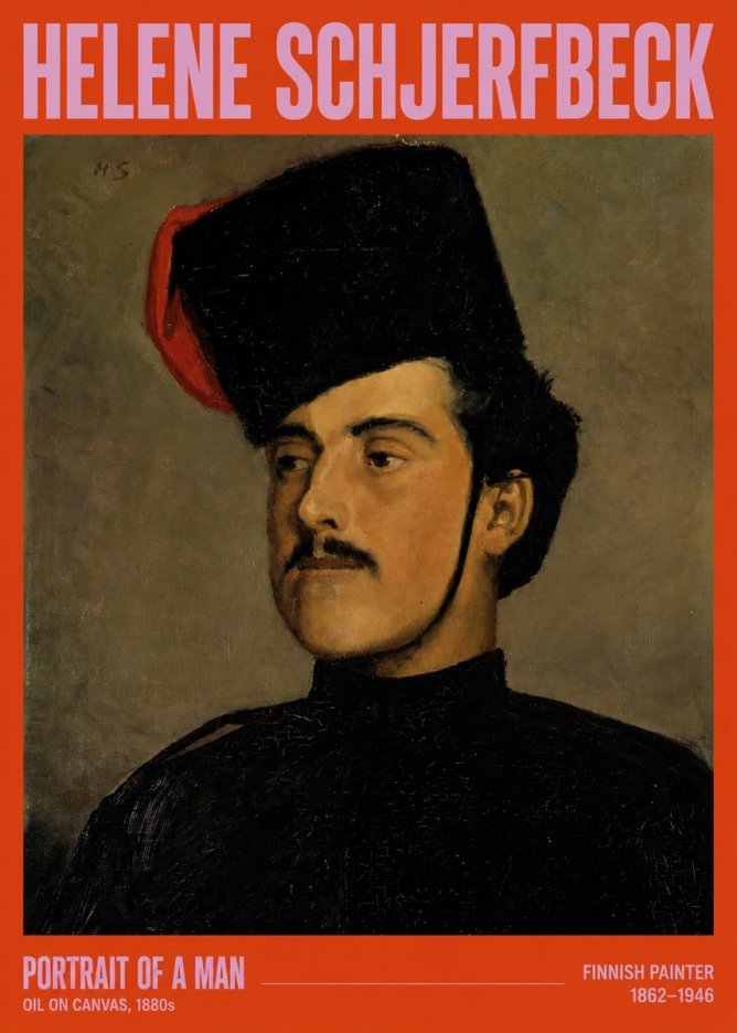 Helene Schjerfbeck Portrait of a Man II No2 - Affiche