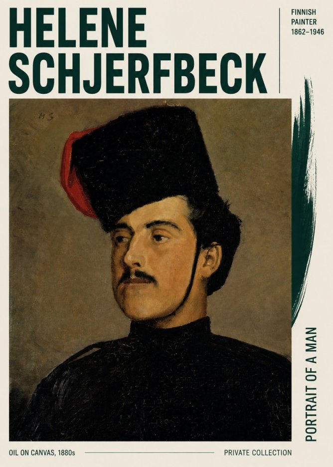 Helene Schjerfbeck Portrait of a Man II No3 - Affiche