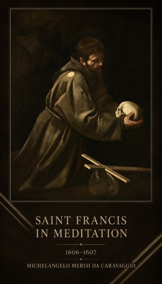 Michelangelo Merisi da Caravaggio Saint Francis in Meditation I No2 - Affiche