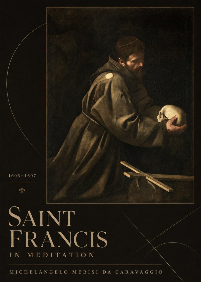Michelangelo Merisi da Caravaggio Saint Francis in Meditation I No3 - Affiche