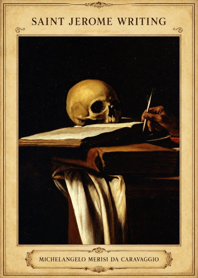 Michelangelo Merisi da Caravaggio Saint Jerome Writing III No5 - Affiche
