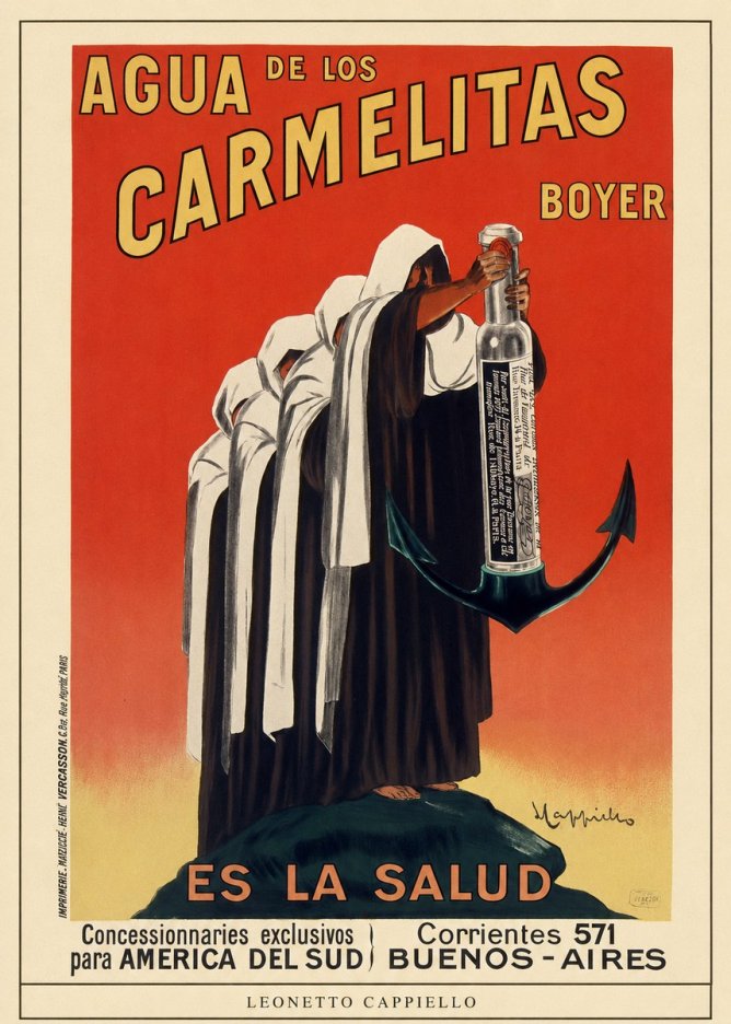 Leonetto Cappiello Agua De Los Carmelitas Boyer No3 - Affiche