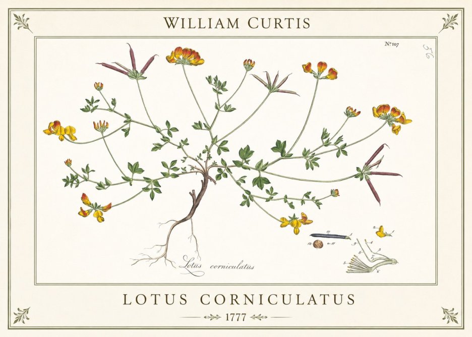 William Curtis Bird's-foot Trefoil No6 - Affiche