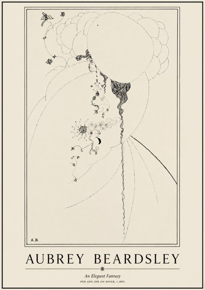 Aubrey Beardsley An Elegant Fantasy No1 - Affiche