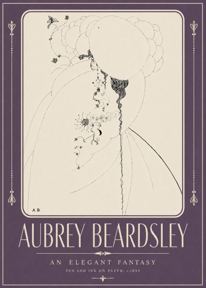 Aubrey Beardsley An Elegant Fantasy No2 - Affiche