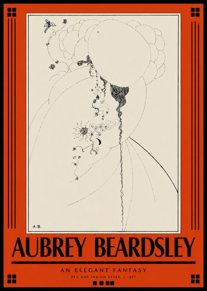 Aubrey Beardsley An Elegant Fantasy No3 - Affiche