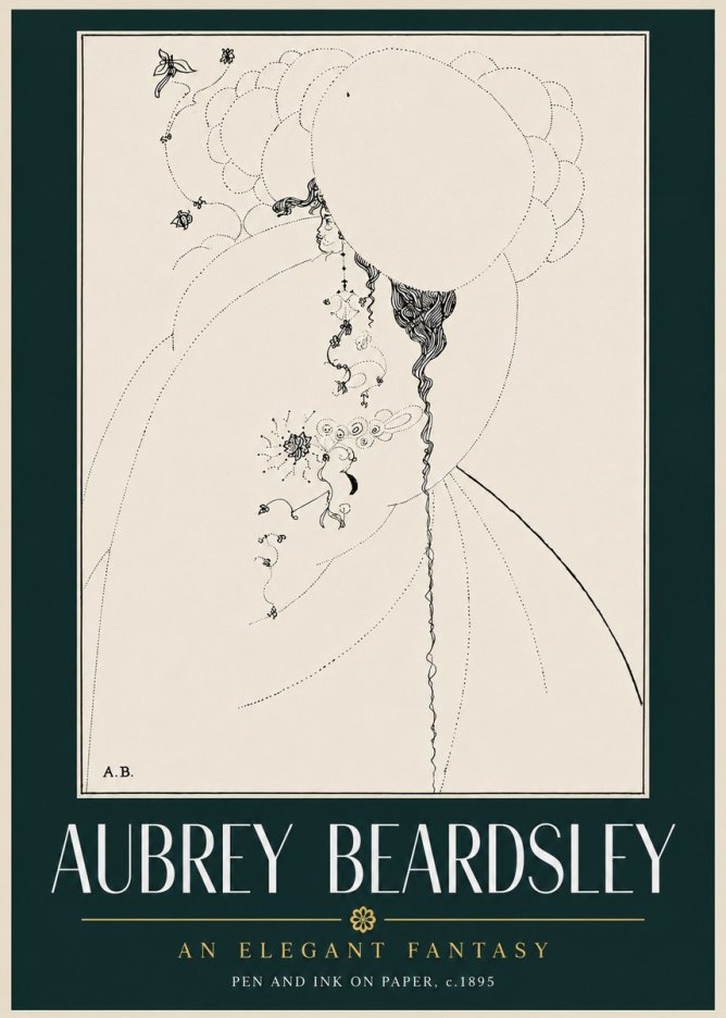Aubrey Beardsley An Elegant Fantasy No4 - Affiche