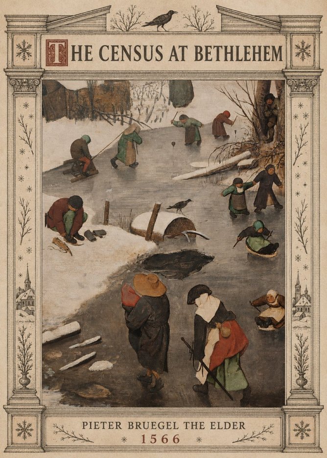 Pieter Bruegel The Census at Bethlehem II No5 - Affiche