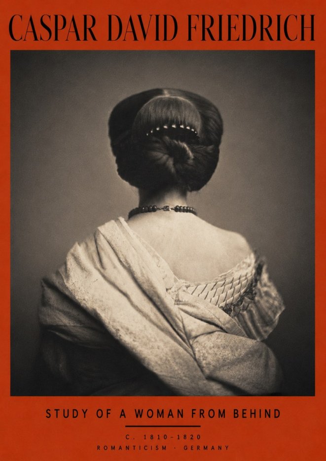 Caspar David Friedrich Study of a Woman from Behind No4 - Affiche
