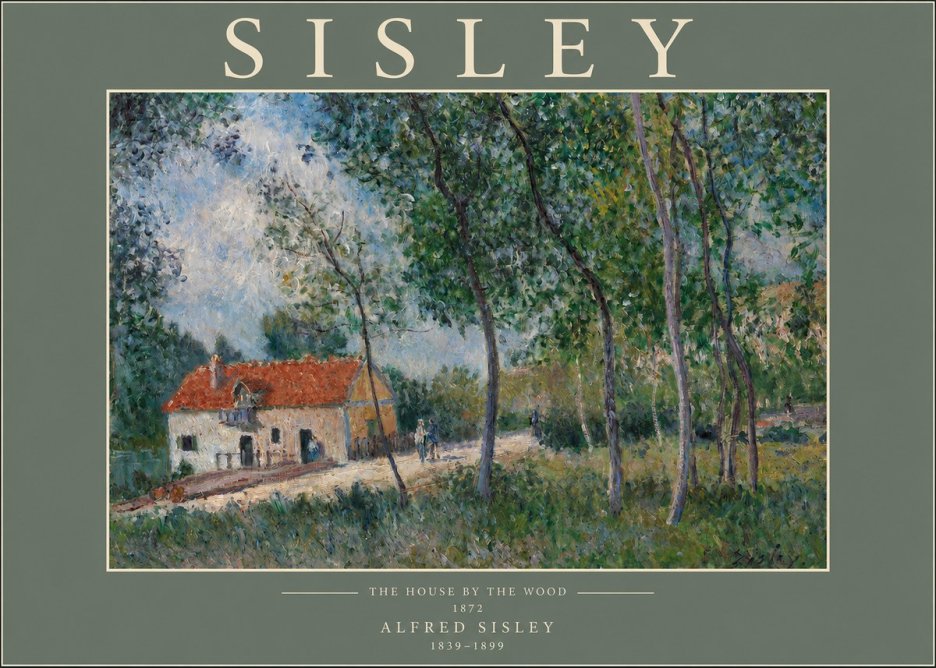 Sisley The House by the Wood No2 - Affiche