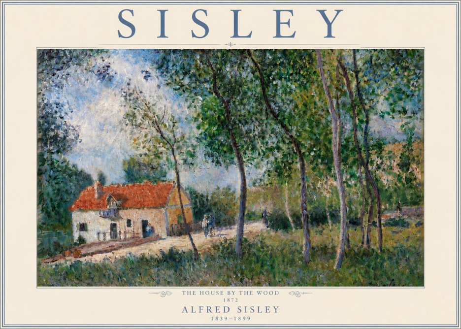 Sisley The House by the Wood No4 - Affiche