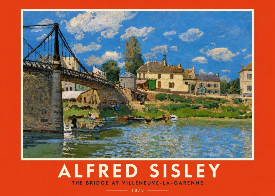 Sisley The Bridge at Villeneuve-la-garenne I No6 - Affiche