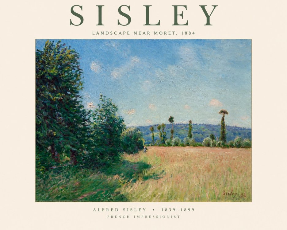 Sisley Landscape Near Moret, 1884 No1 - Affiche