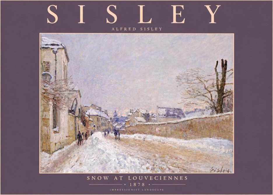 Sisley Snow at Louveciennes No5 - Affiche