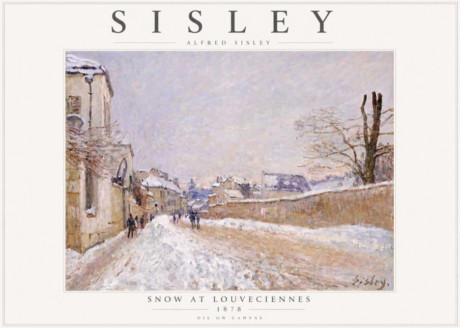 Sisley Snow at Louveciennes No6 - Affiche