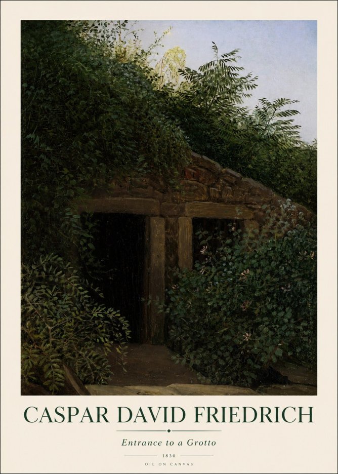 Caspar David Friedrich Entrance to a Grotto No1 - Affiche
