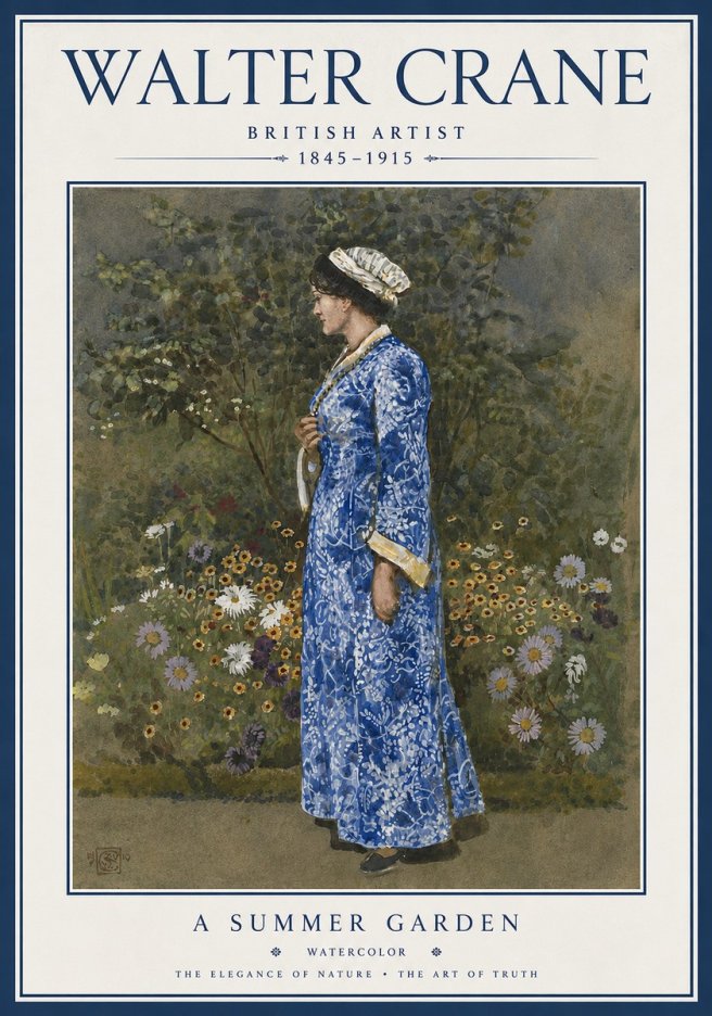 Walter Crane A Summer Garden No5 - Affiche