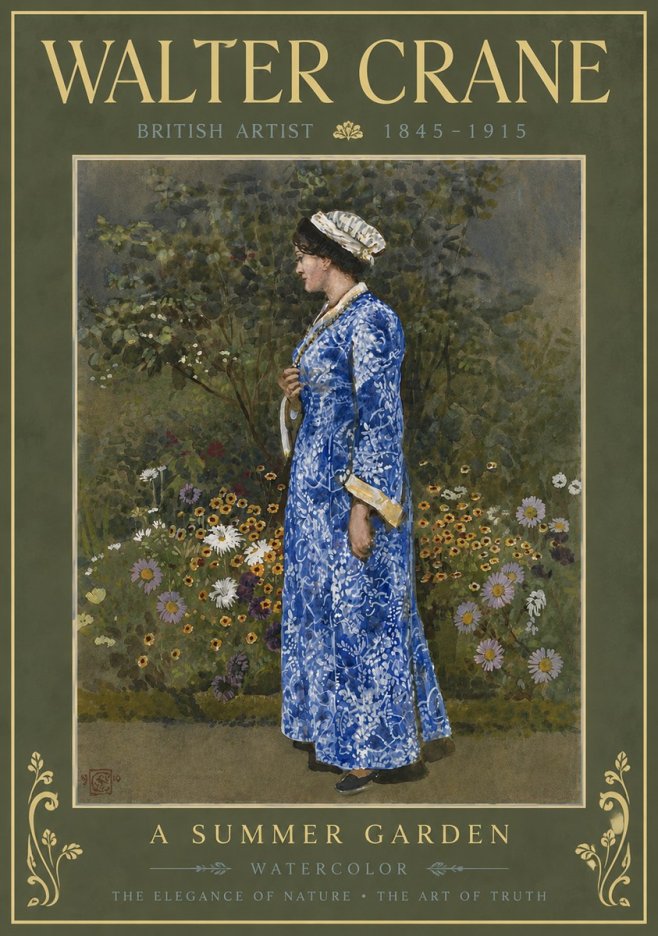 Walter Crane A Summer Garden No6 - Affiche