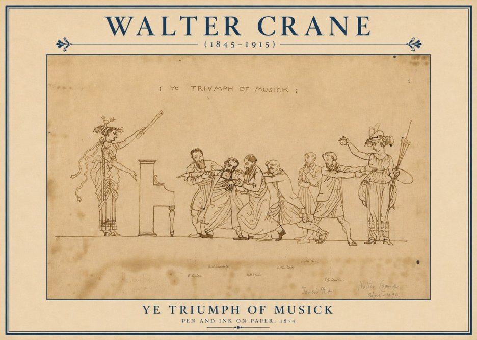 Walter Crane Ye Triumph of Musick No3 - Affiche