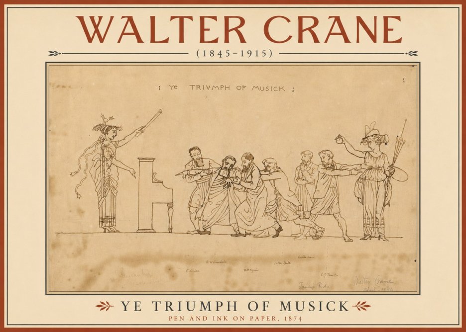 Walter Crane Ye Triumph of Musick No4 - Affiche